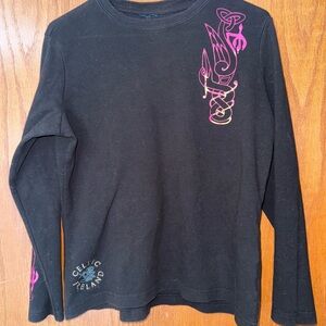 Celtic Ireland Black Long Sleeve Shirt Cotton